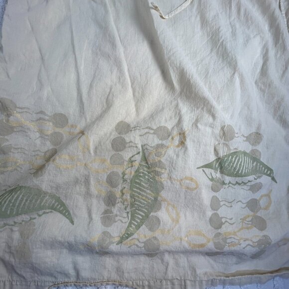 Vintage Blue Fish Women's Size 1 Cream Elastic Waist Maxi Skirt 100% Cotton - Picture 9 of 9